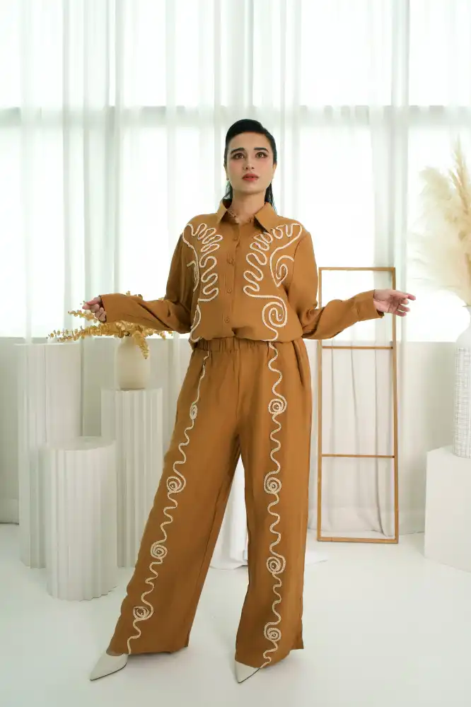 Anggun Urban Collection - Golden Brown Bloom two-piece
